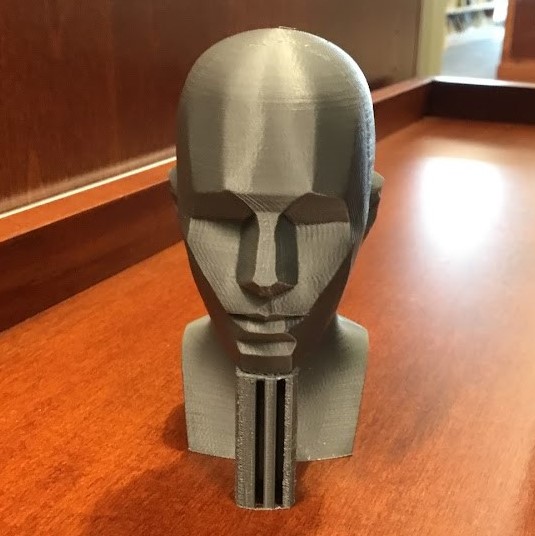 grey 3d printed abstract bust