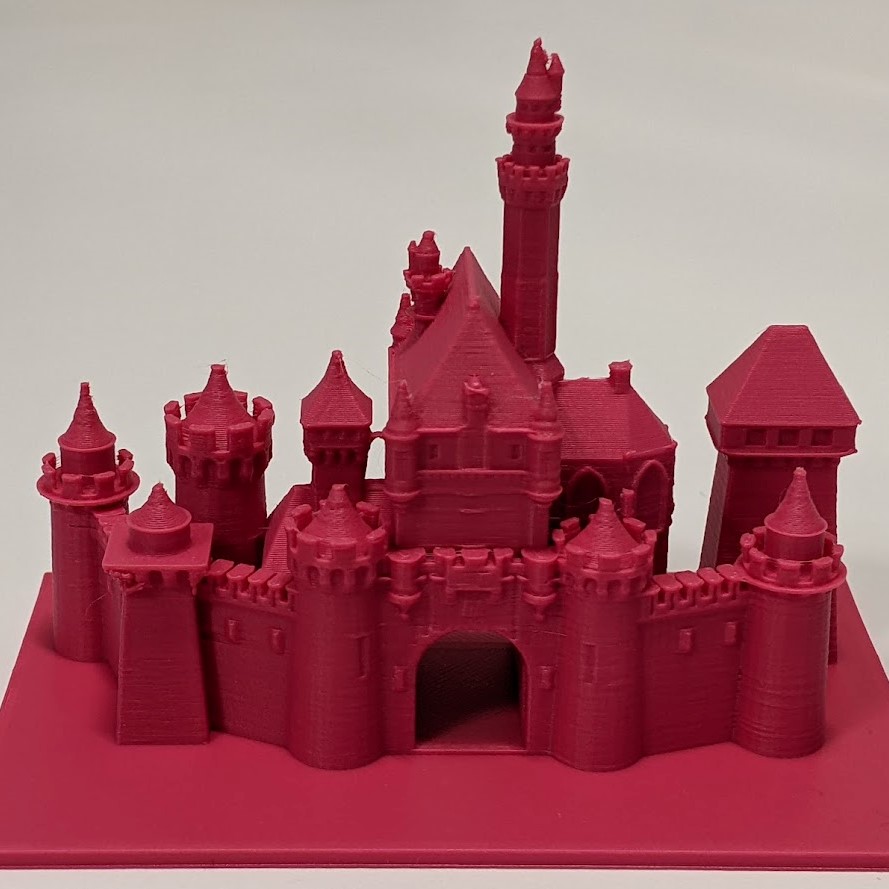pink 3d printed castle