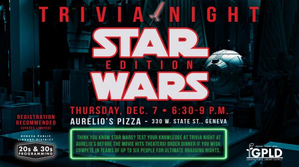 Image for event: 20s and 30s - Trivia Night: Star Wars Edition
