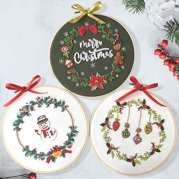 Image for event: Make a Gift: Embroidery Wreath Ornaments (Adults)