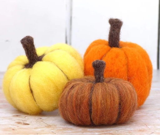 Image for event: Needle Felting: Mini Halloween Pumpkin (Adults)