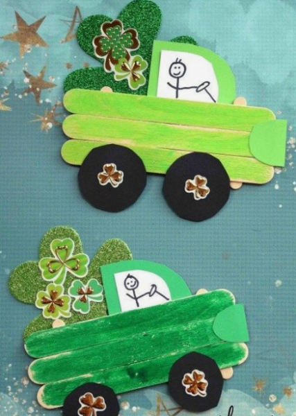 Image for event: ALL AGES Popsicle Stick Shamrock Trucks